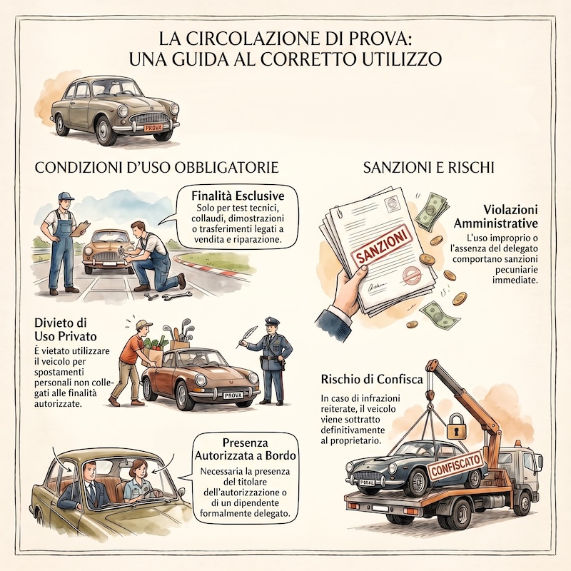 Infografica: Circolazione di prova veicoli