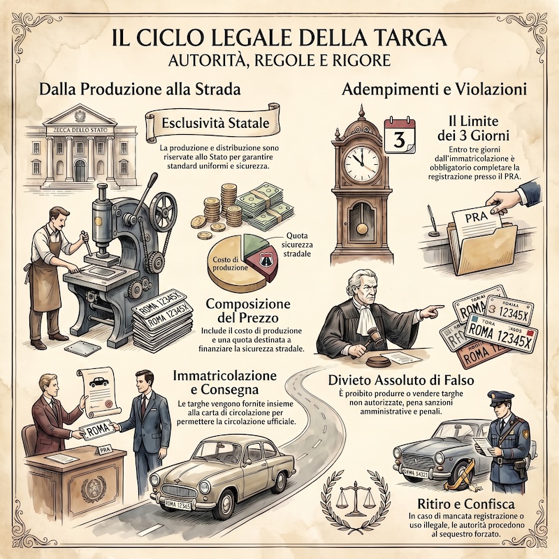 Infografica: Produzione e gestione targhe