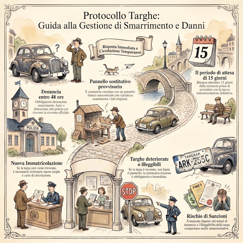 Infografica: Smarrimento o danno targa
