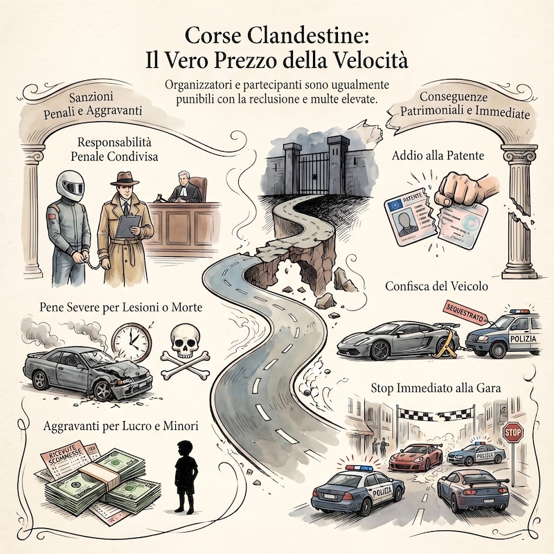 Infografica: Gare illegali con veicoli a motore