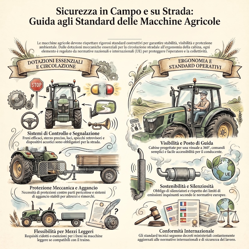 Infografica: Requisiti e dispositivi delle macchine agricole
