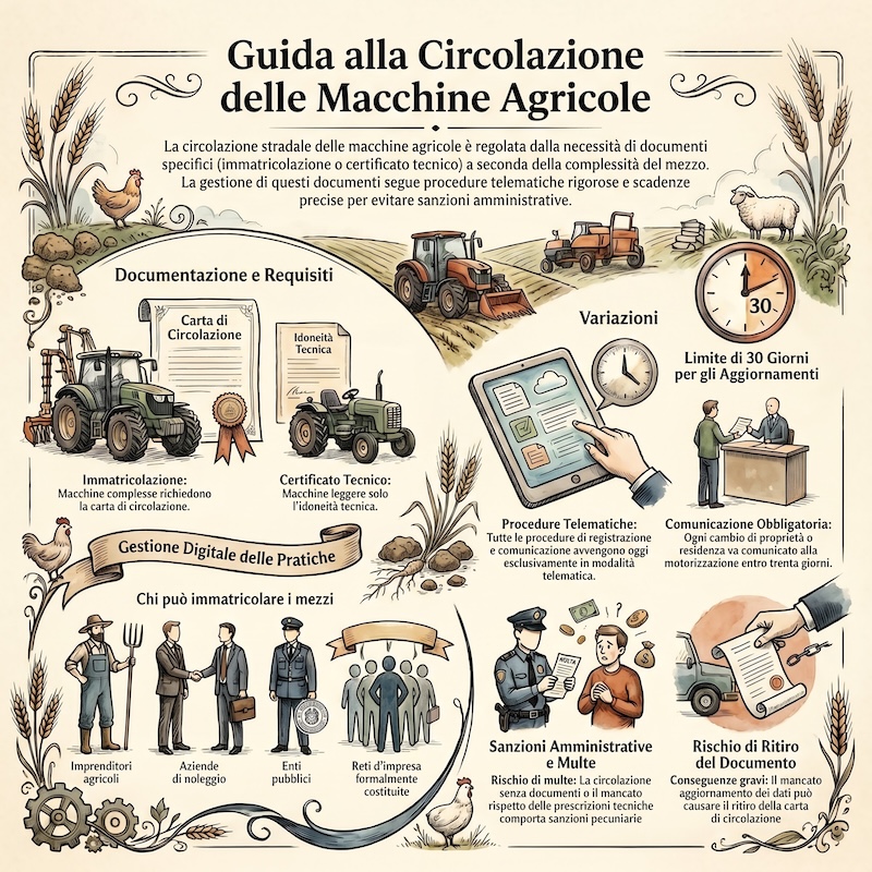 Infografica: Immatricolazione e documenti macchine agricole