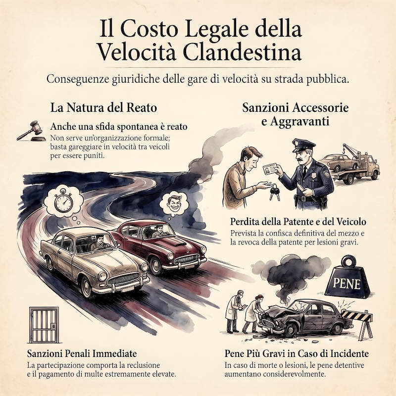 Infografica: Divieto di gare di velocità non autorizzate