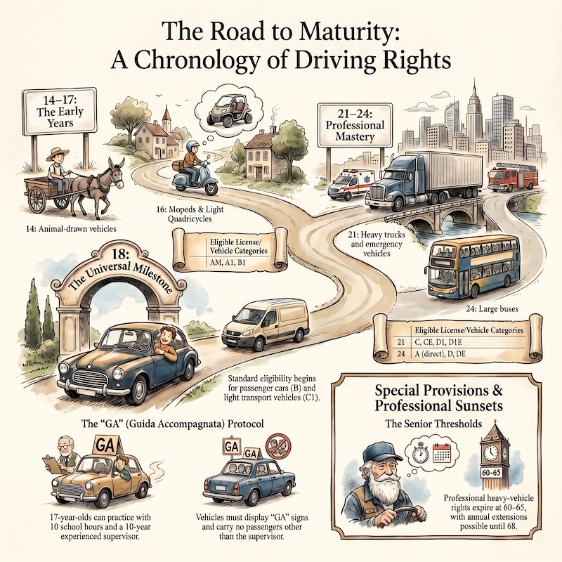 Infographic: Age and fitness requirements for driving