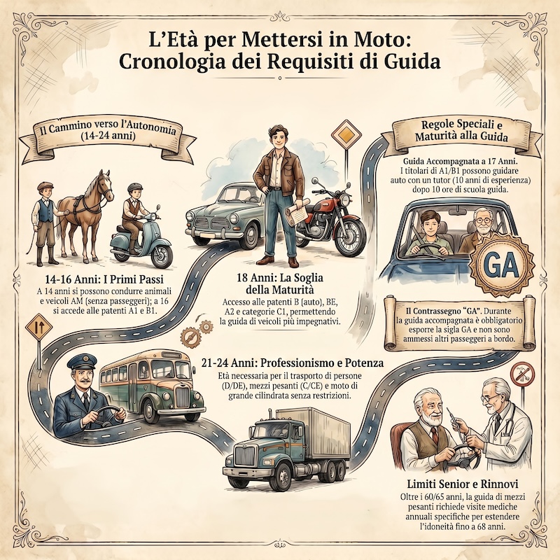 Infografica: Requisiti di età e idoneità alla guida