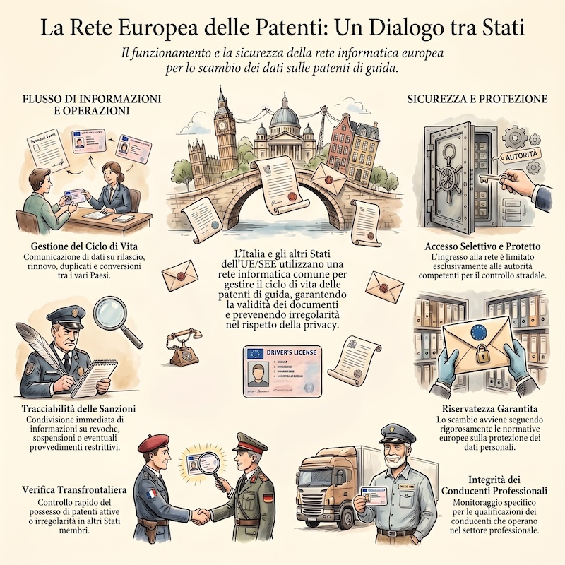 Infografica: Rete UE per scambio dati patenti