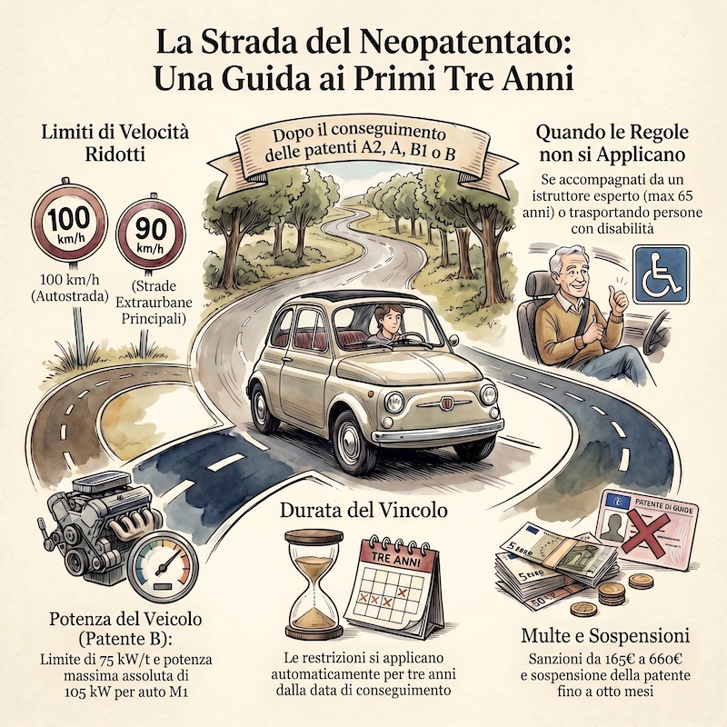 Infografica: Limitazioni per neopatentati