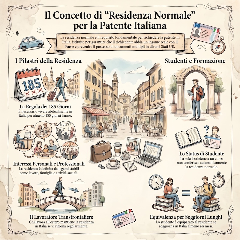Infografica: Residenza normale per patente