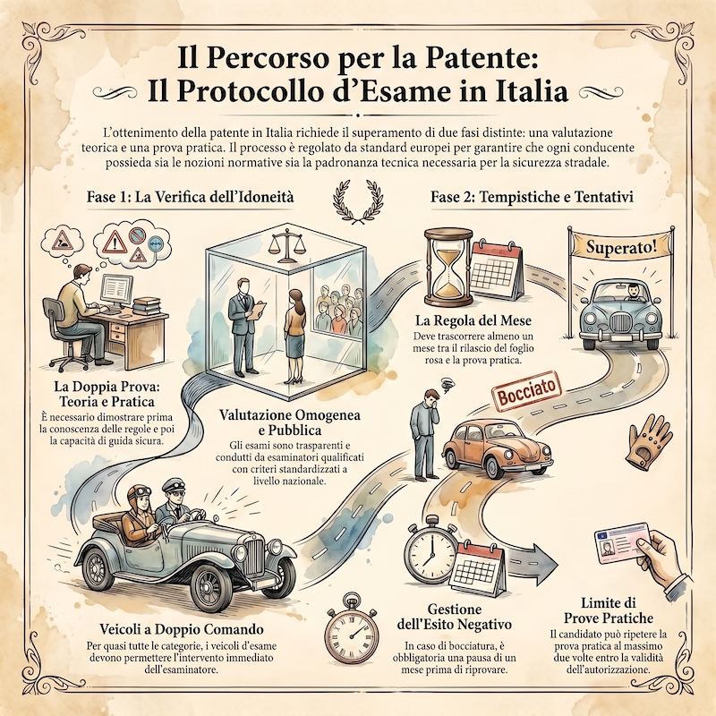 Infografica: Esame per ottenere la patente