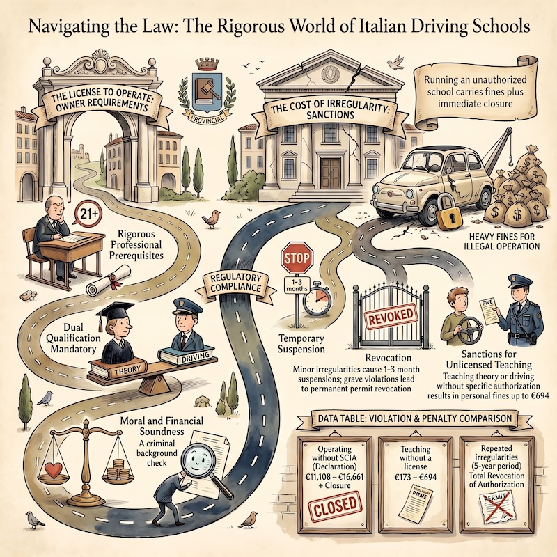 Infographic: Driving school rules and requirements