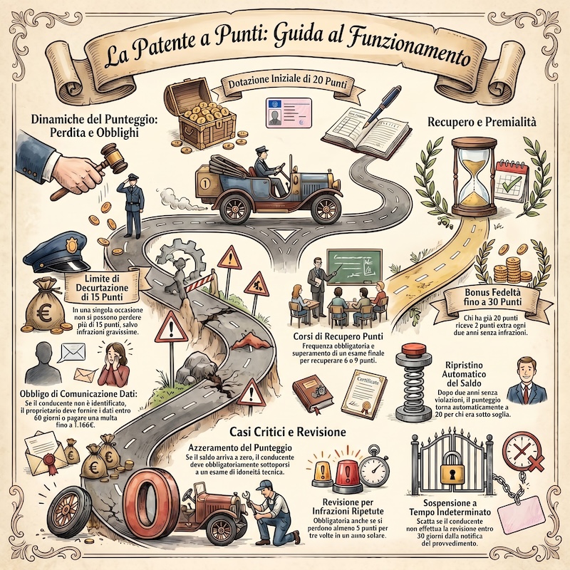 Infografica: Patente a punti e recupero punti