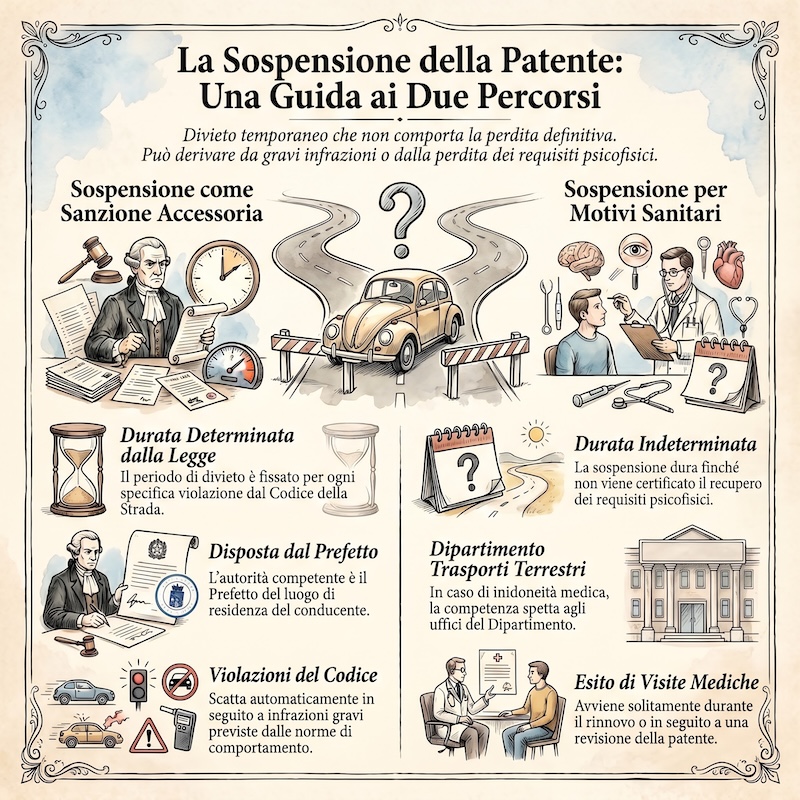 Infografica: Sospensione della patente di guida