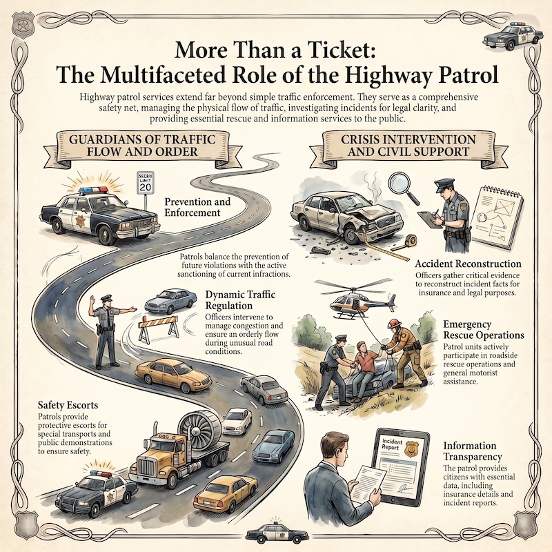 Infographic: Main functions of road police