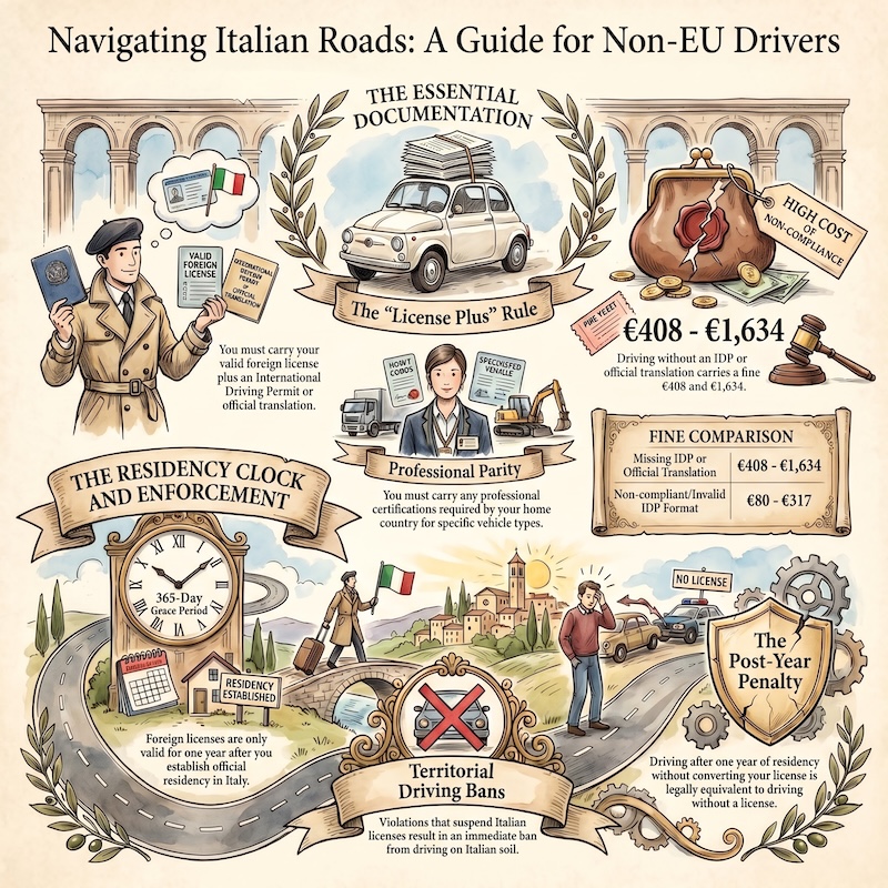 Infographic: Non-EU licences: validity in Italy