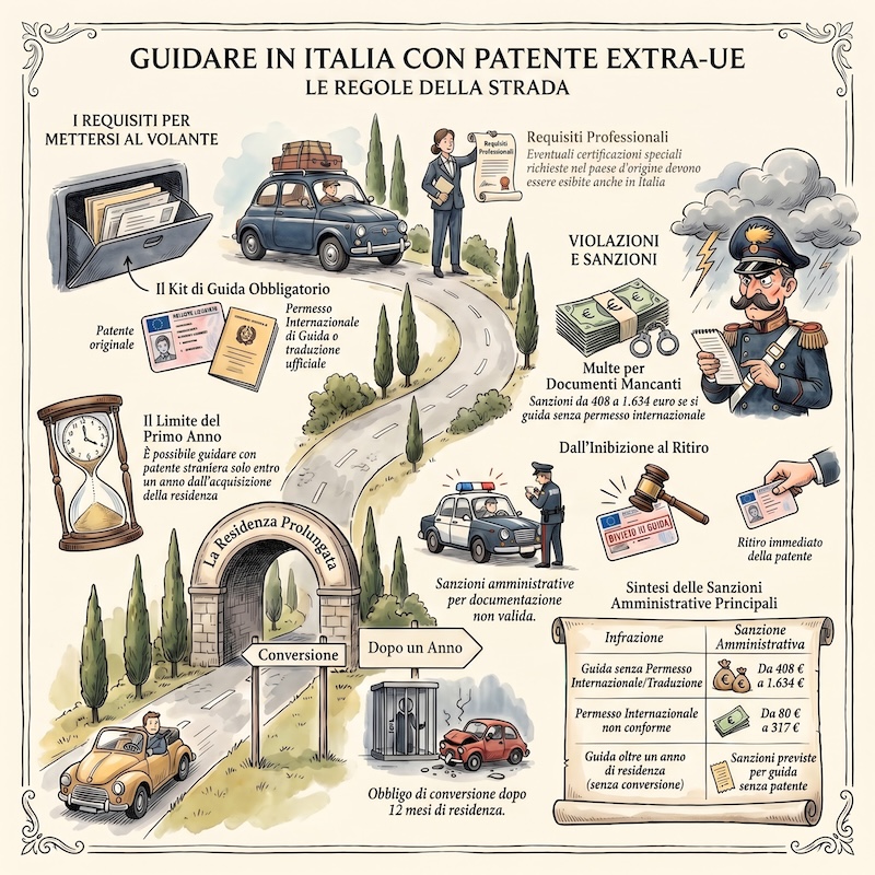 Infografica: Patenti extra UE: validità in Italia