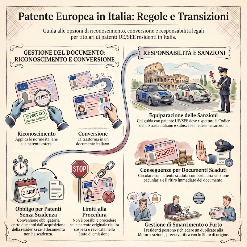 Infografica: Patenti UE/SEE: validità, conversione e obblighi