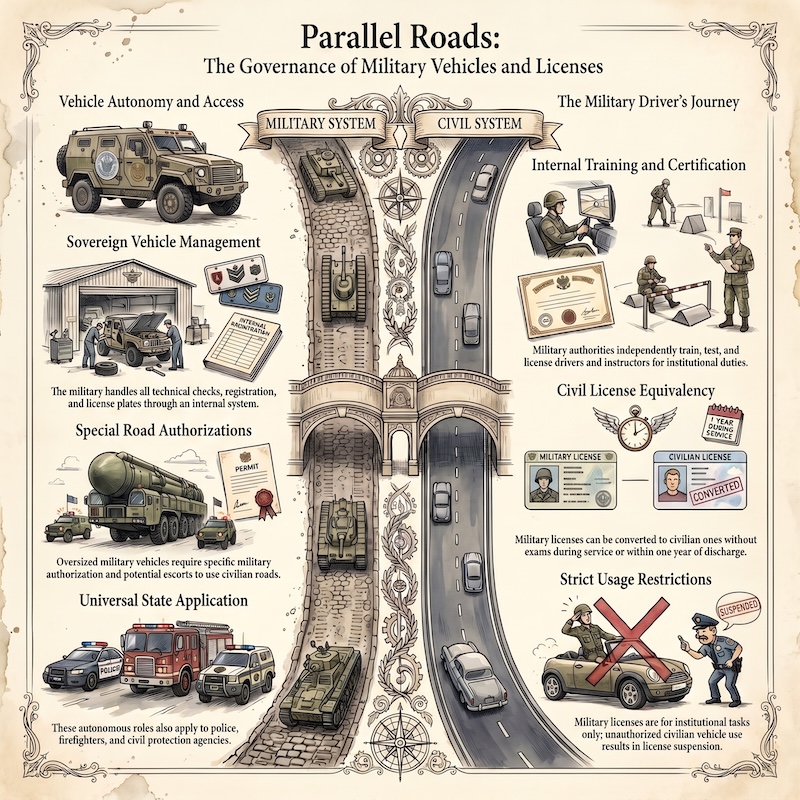 Infographic: Military vehicles and licences: key rules