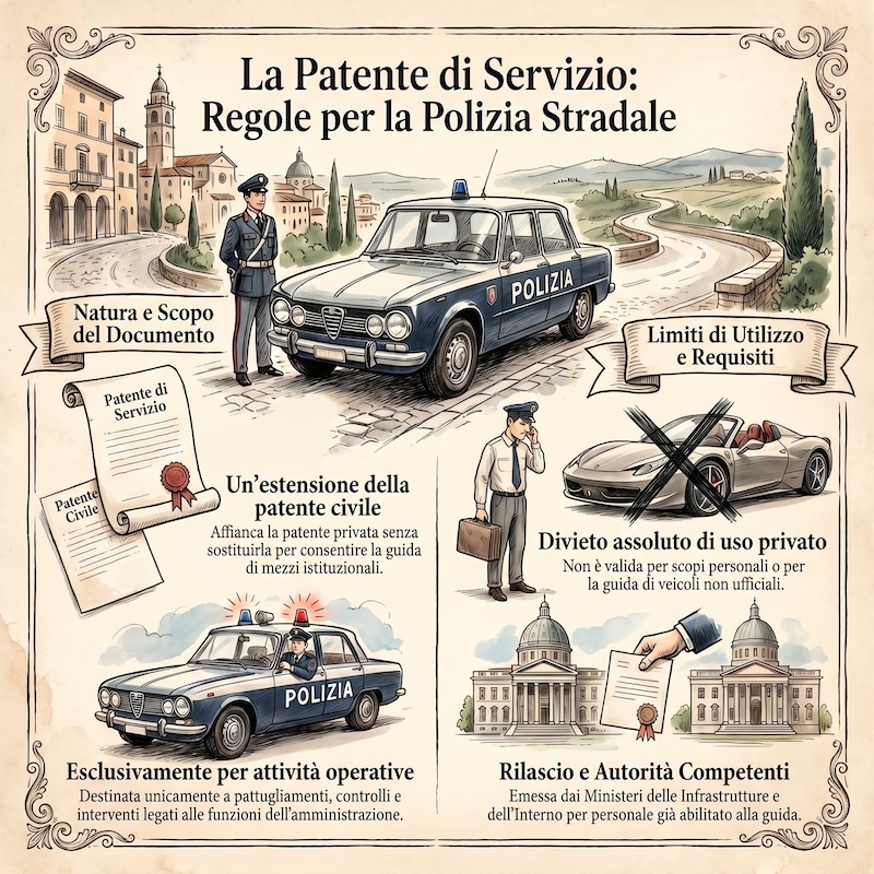 Infografica: Patente di servizio per polizia stradale