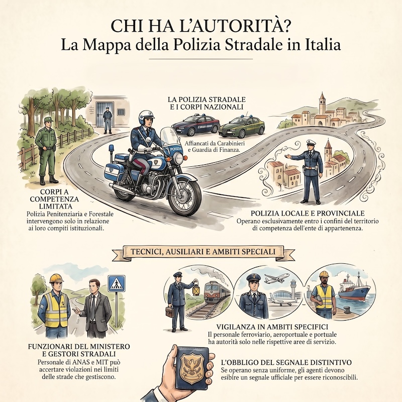 Infografica: Chi svolge i servizi di polizia stradale