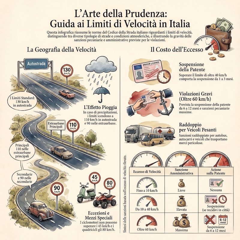 Infografica: Limiti di velocità e sanzioni