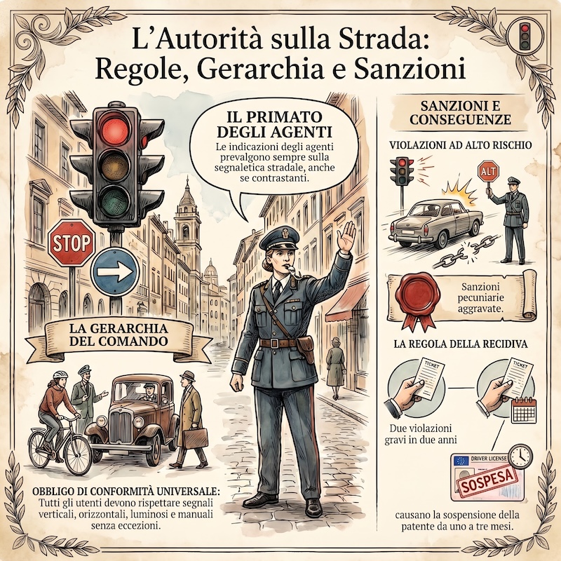 Infografica: Obbligo di rispettare la segnaletica