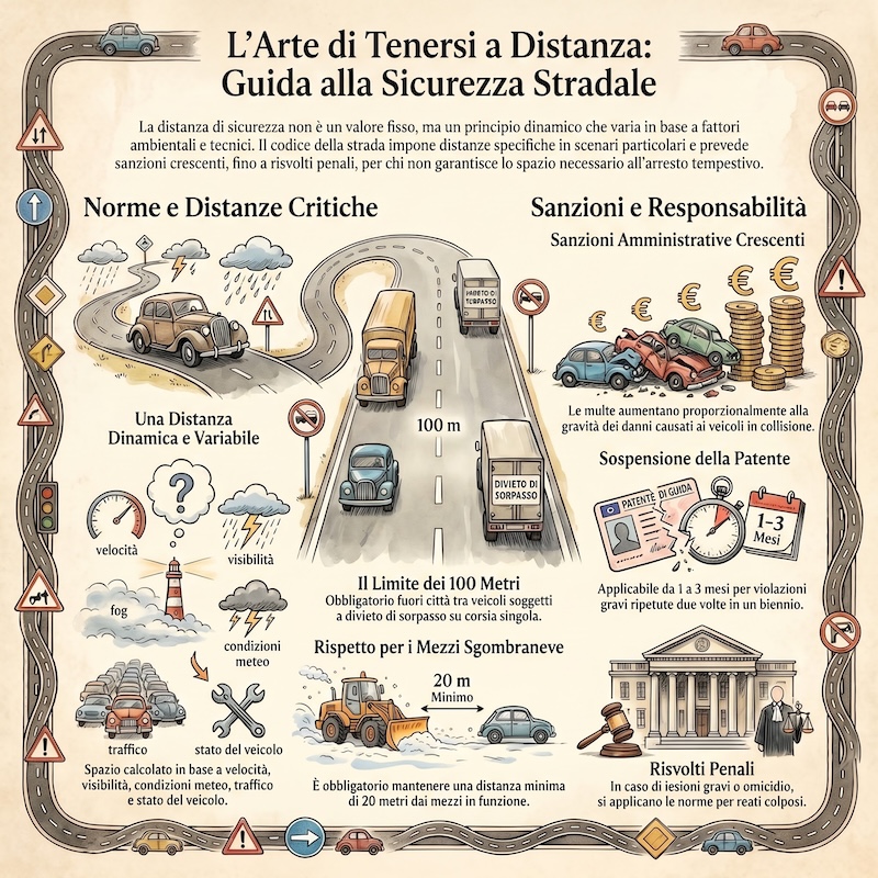 Infografica: Distanza di sicurezza tra veicoli