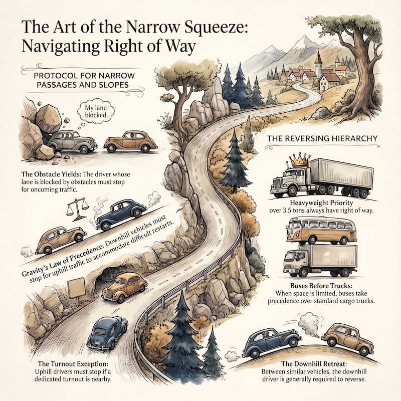 Infographic: Passing on narrow and mountain roads