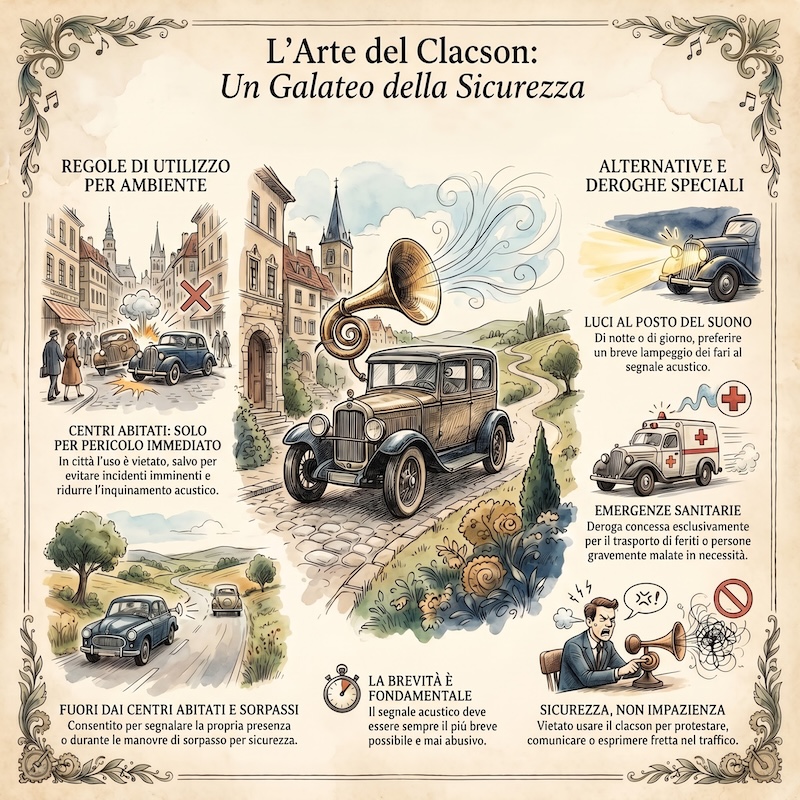 Infografica: Uso corretto del clacson