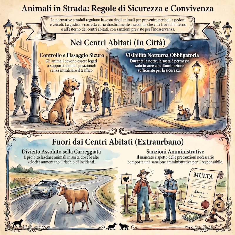 Infografica: Sosta degli animali sulla strada