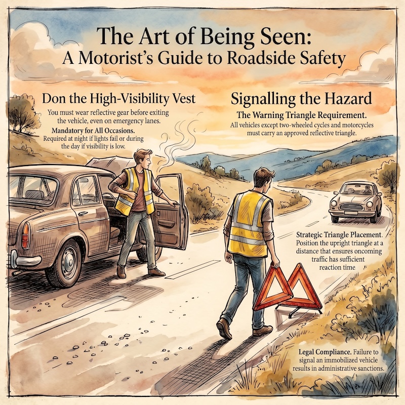 Infographic: Warning of a stopped vehicle