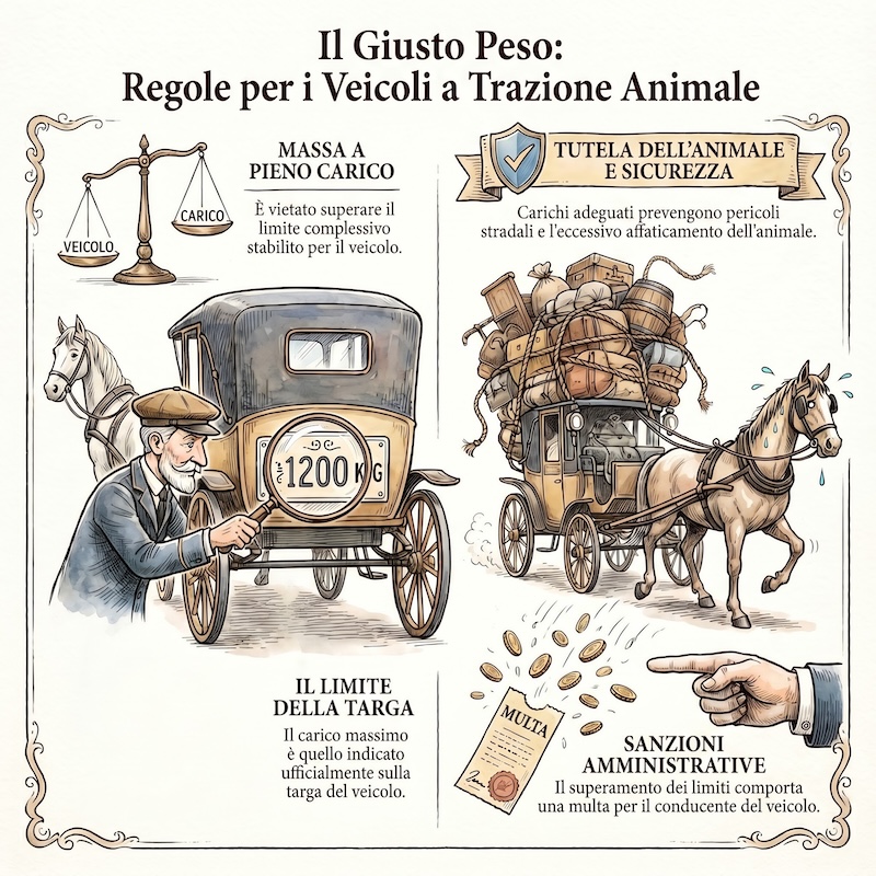 Infografica: Trasporto di cose su veicoli a trazione animale