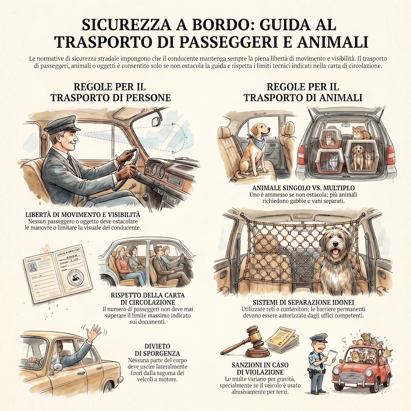 Infografica: Trasporto di persone, animali e oggetti