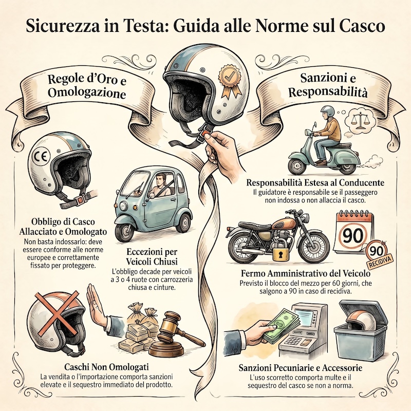 Infografica: Uso del casco protettivo