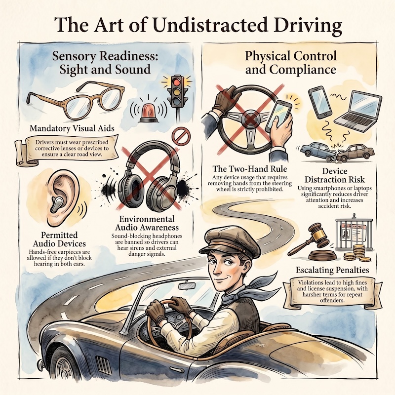 Infographic: Use of devices and lenses while driving