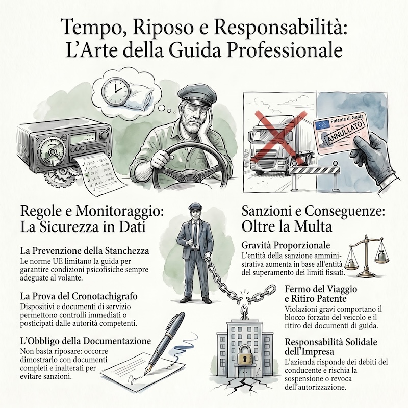 Infografica: Tempi di guida e di riposo