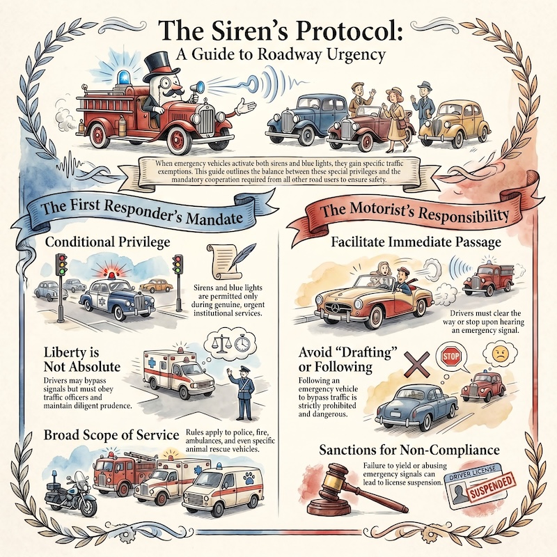 Infographic: Emergency vehicles and duties of other road users