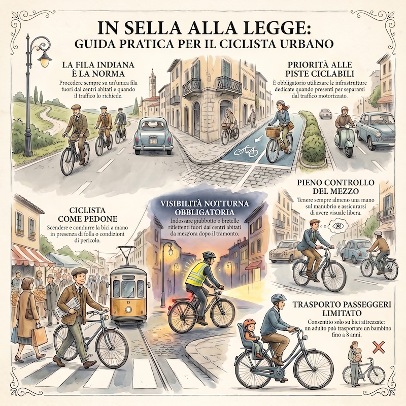 Infografica: Regole di circolazione dei ciclisti