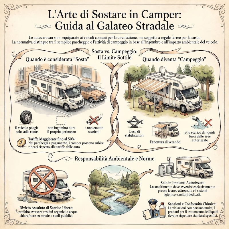 Infografica: Auto-caravan: circolazione e sosta