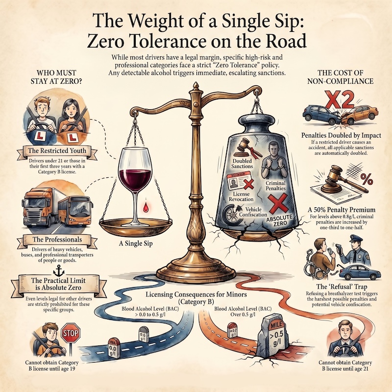 Infographic: Zero alcohol for young and professional drivers