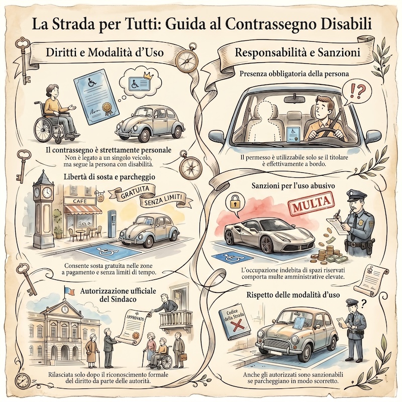 Infografica: Veicoli per disabili: sosta e diritti