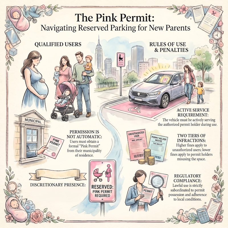 Infographic: Pink parking: rules and use