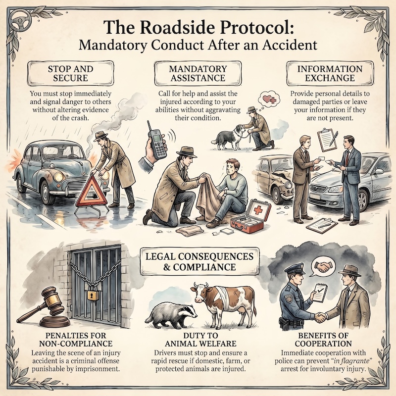 Infographic: Road accident: duties and penalties