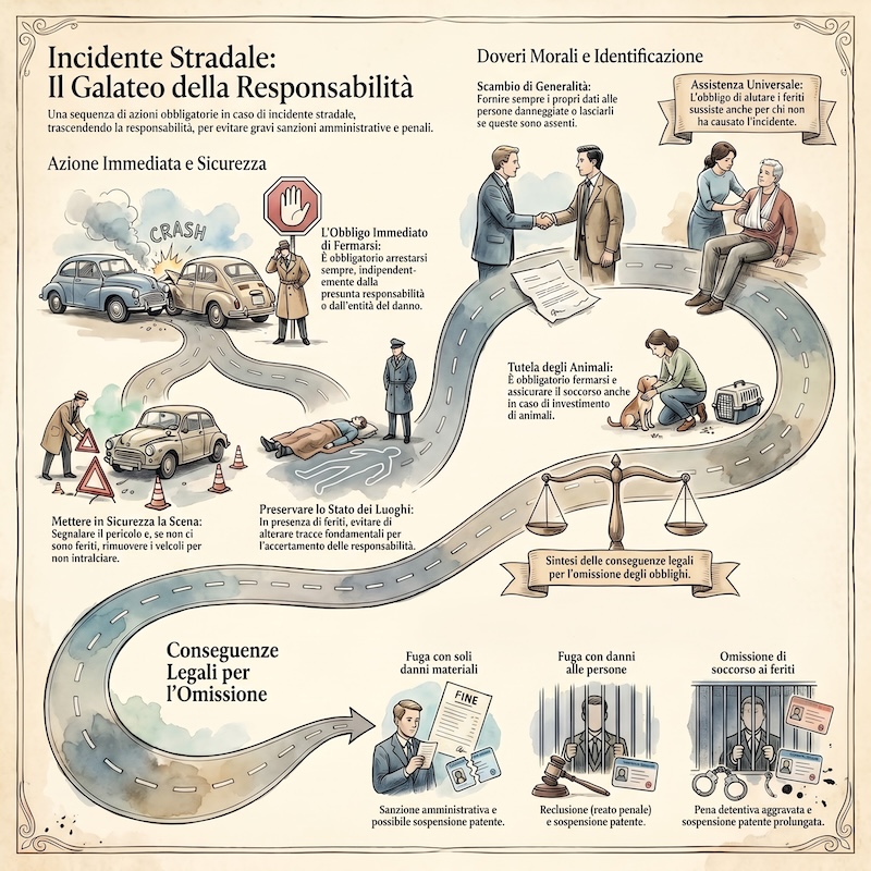 Infografica: Incidente stradale: obblighi e sanzioni