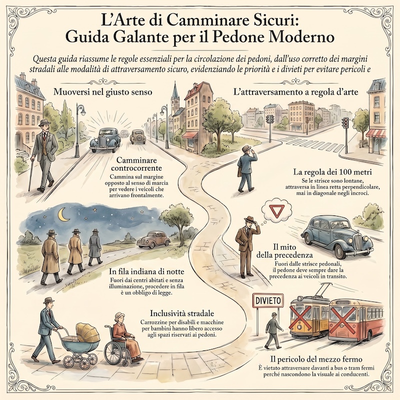 Infografica: Pedoni: regole di circolazione e attraversamento