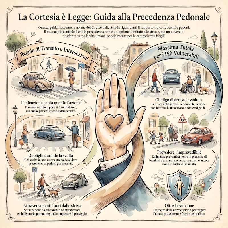 Infografica: Conducenti e pedoni: precedenza e obblighi