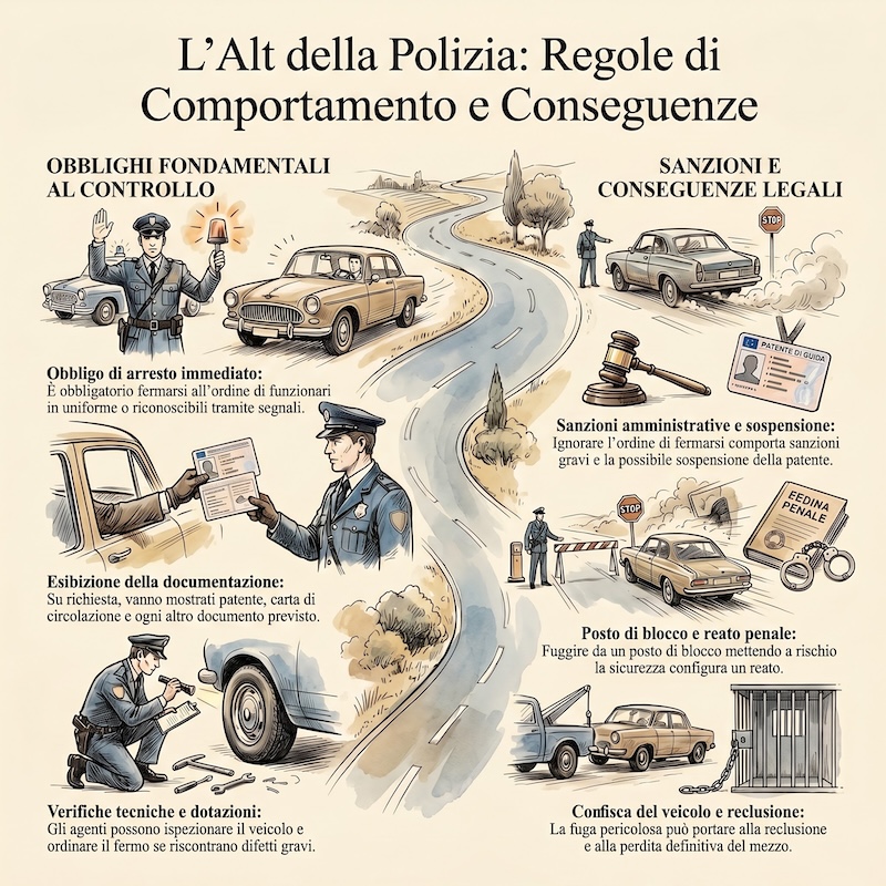 Infografica: Obblighi verso la polizia stradale