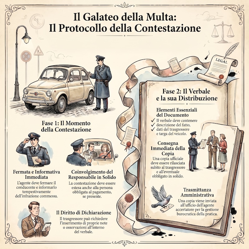Infografica: Contestazione immediata e verbale