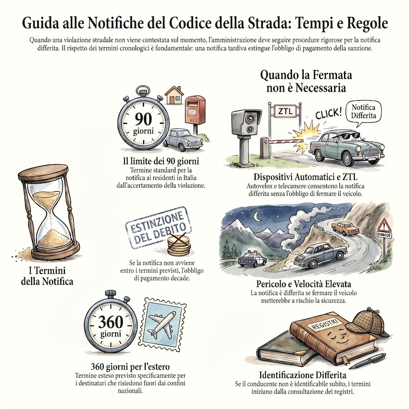 Infografica: Notifica delle violazioni stradali