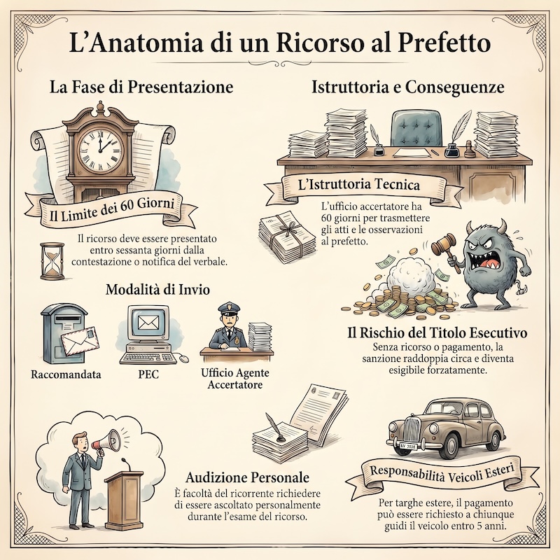 Infografica: Ricorso al prefetto per multa