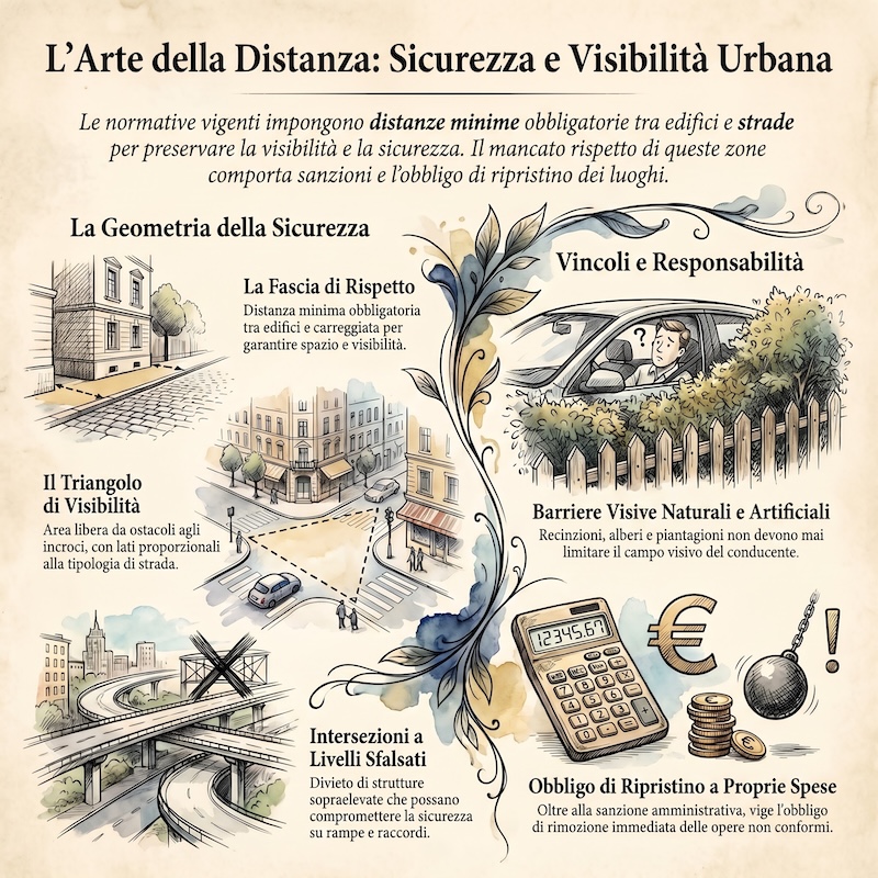 Infografica: Fasce di rispetto e visibilità nei centri abitati